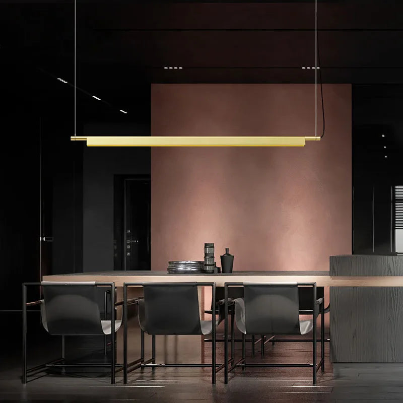 Suspension design scandinave linéaire compendium led longue - vue 6 sur 9