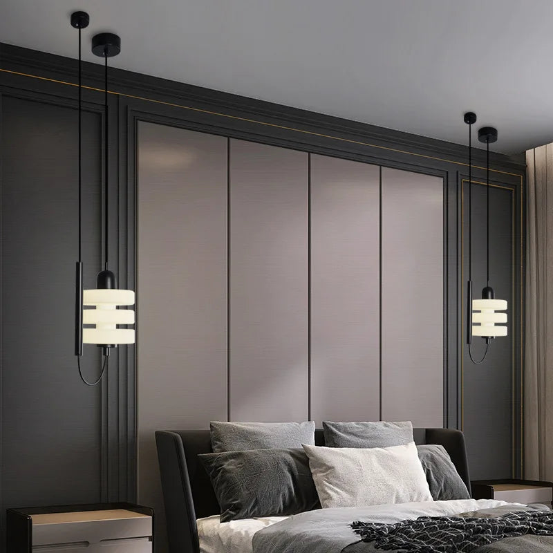suspension design moderne led en verre câble réglable - vue 4 sur 6