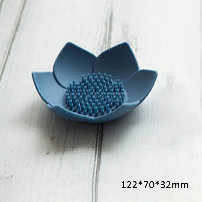 boîte à savon lotus antidérapante en silicone portable