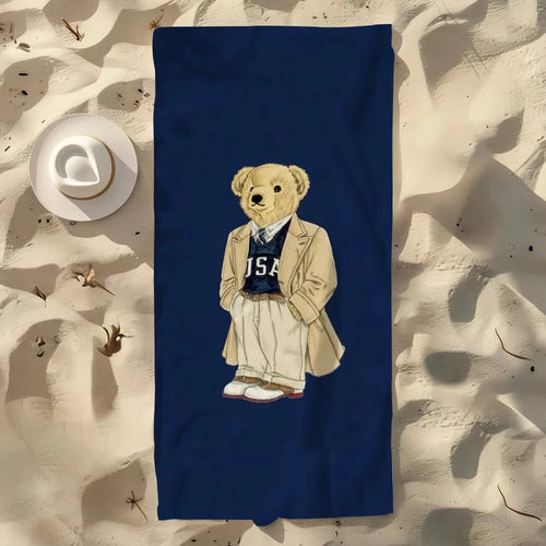 serviette de plage motifs oursons sechage rapide legere