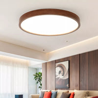Plafonnier en noyer chinois lampe de plafond ronde en bois Ultra-mince lustre nordique chambre lampe d'étude balcon couloir éclairage