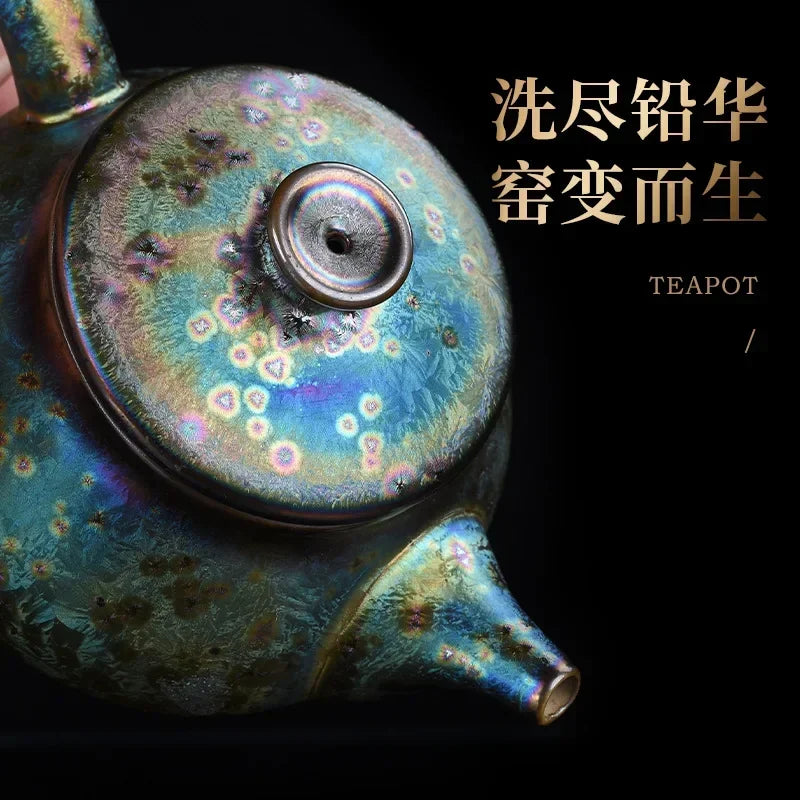 Théière jianzhan tianmu céramique émaillée motif artisanal bureau - vue 3 sur 6