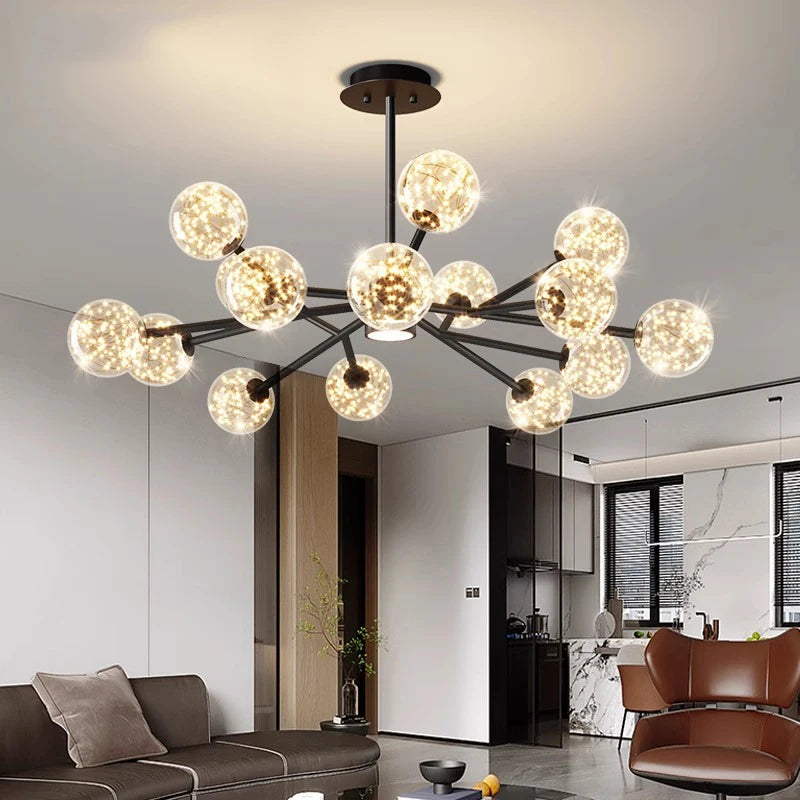 lustre décoration intérieur avec lampes suspendues fantaisie