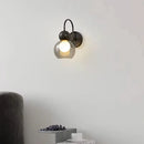 Applique murale moderne en verre et cuivre pour foyer