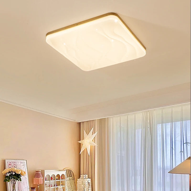 plafonniers led minimaliste en bois massif pour entrée - vue 4 sur 14