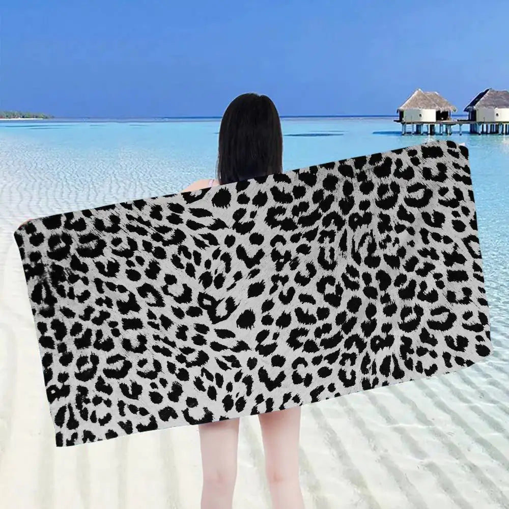 Serviette de bain microfibre motif animaux cartoon douce - vue 5 sur 7