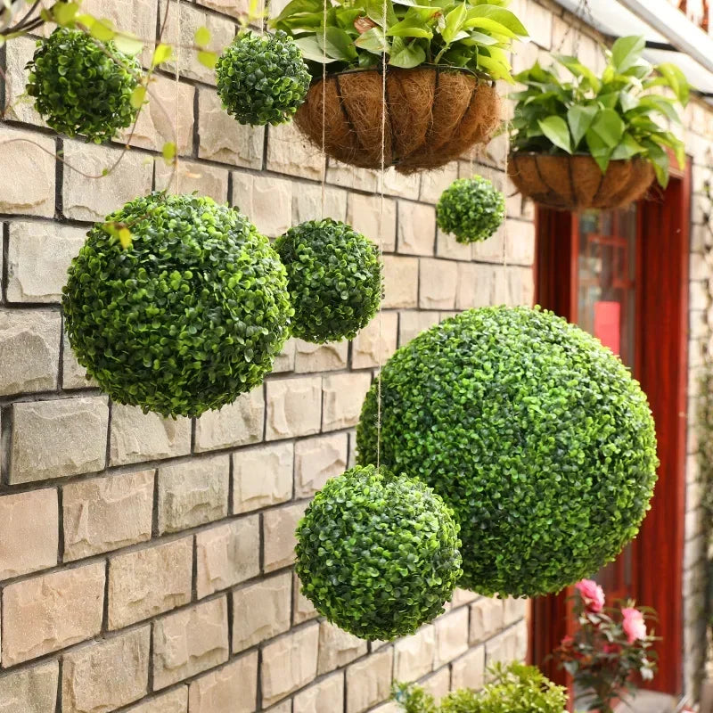 boule décorative en buis artificiel pour jardin mariage et balcon - vue 4 sur 10