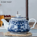 Théière chinoise porcelaine motif traditionnel portable artisanale