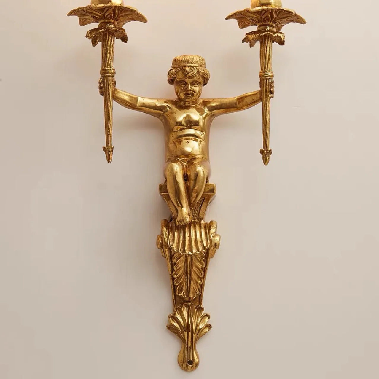 applique murale ange nordique en cuivre luminaire décoratif intérieur classique européen - vue 4 sur 7