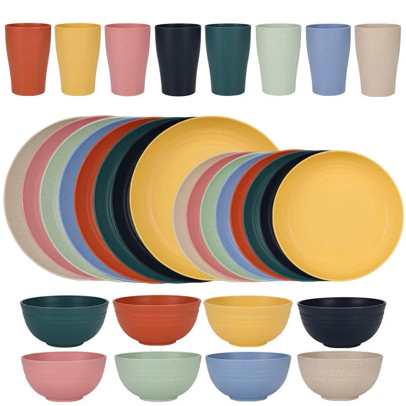 Service de table paille de blé assiettes bols - vue 5 sur 7