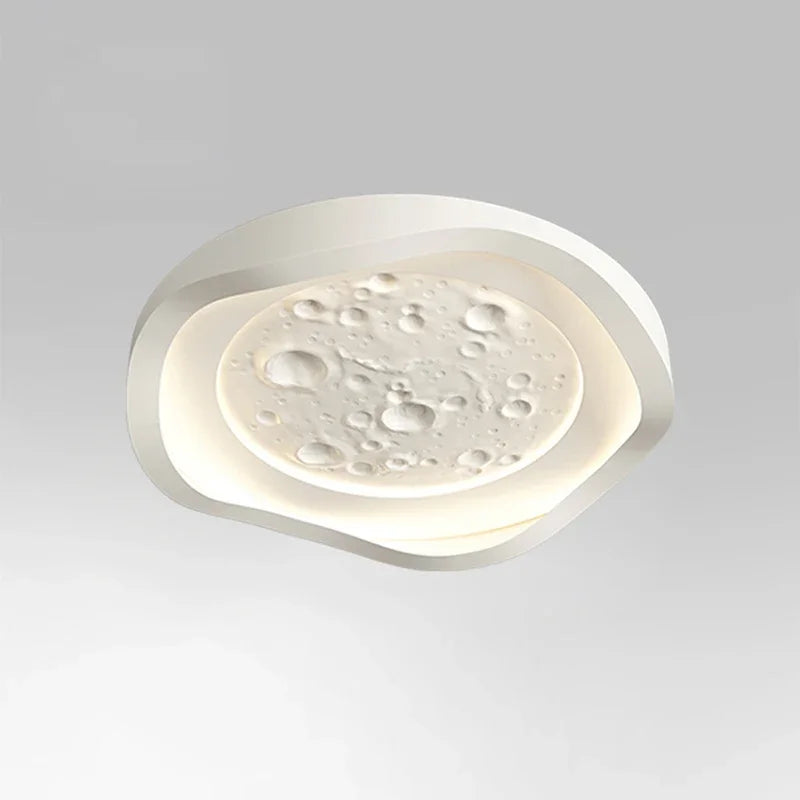 plafonnier led moderne en résine forme cratère de lune décoratif - vue 6 sur 9