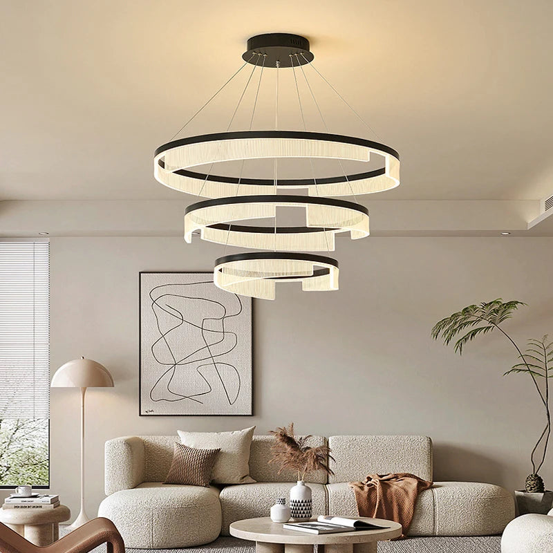 Lustre anneau LED au design moderne - vue 4 sur 12