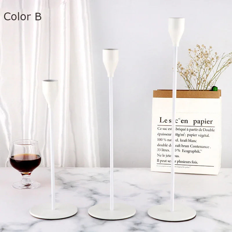 bougeoirs en métal luxueux pour mariage et décoration élégante - vue 4 sur 11