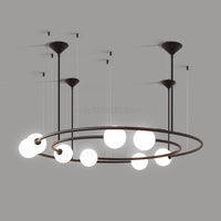 lustre moderne créatif orbite planète en verre led décoration café
