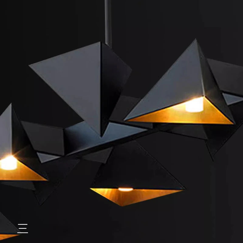 Lustre design moderne en métal noir décoratif intérieur - vue 7 sur 9