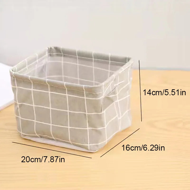 panier de rangement en lin pour bureau et jouets - vue 7 sur 10