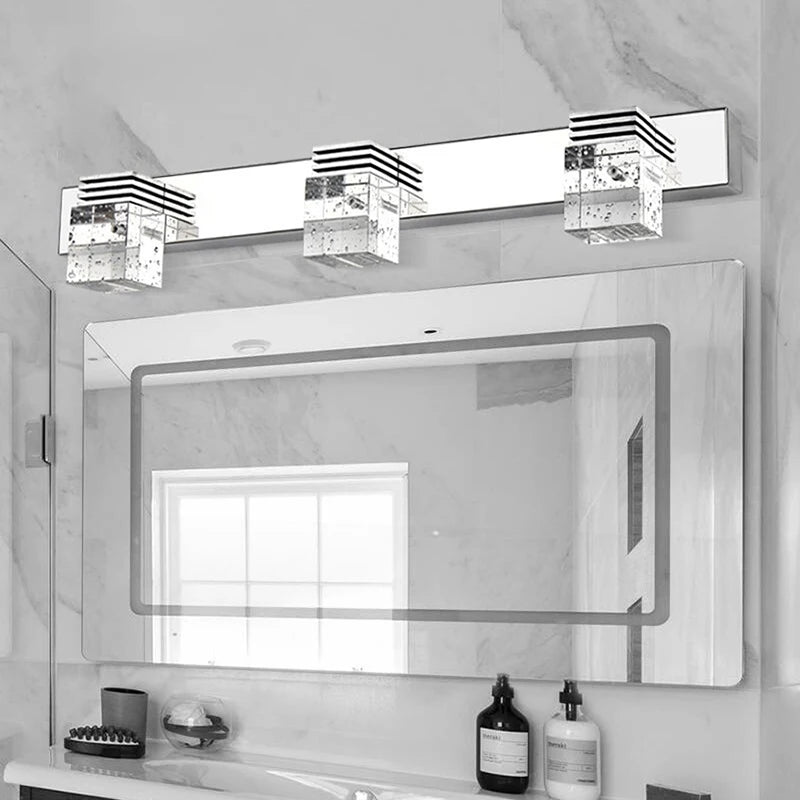 Applique murale en cristal pour miroir salle de bains moderne - vue 3 sur 7