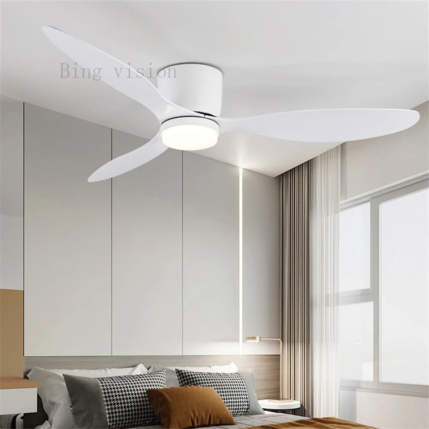 Haute qualité nordique plancher bas moderne ventilateur de plafond lampe DC LED ventilateur de plafond avec télécommande ménage simple ventilateur de plafond - vue 6 sur 14