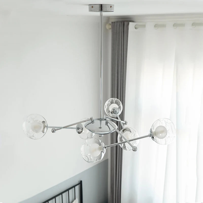 Lustre moderne en verre transparent - vue 4 sur 10