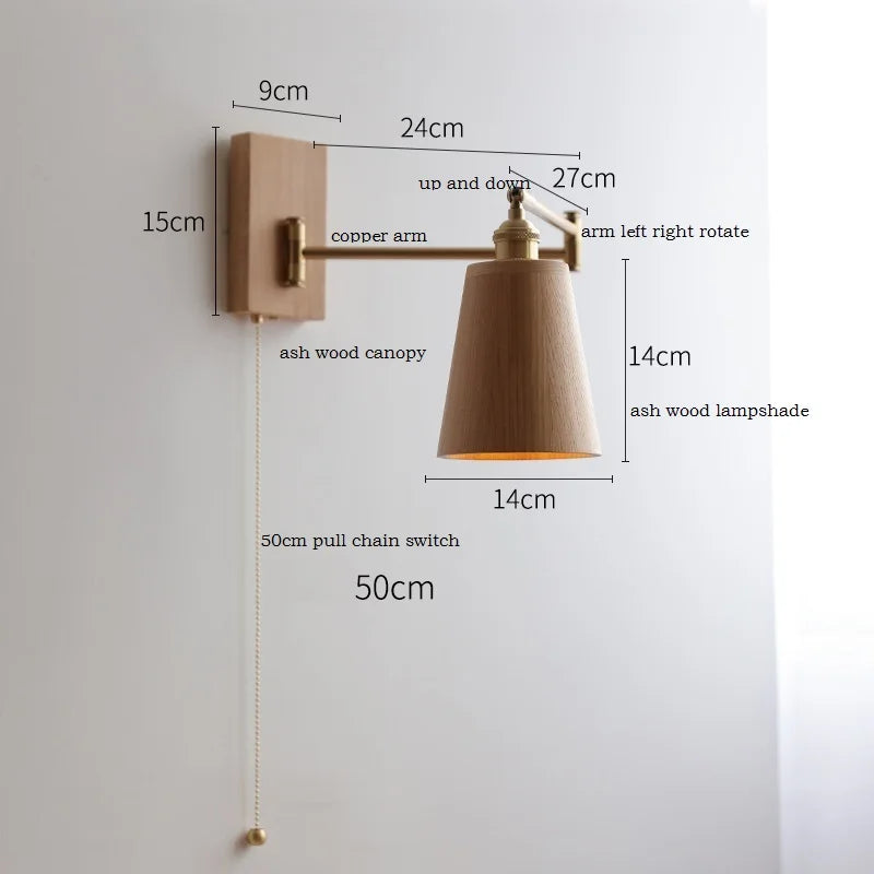 Applique murale LED en bois de frêne et de noyer - vue 3 sur 23