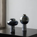 vase en verre marbré style chinois pour décoration intérieure élégante