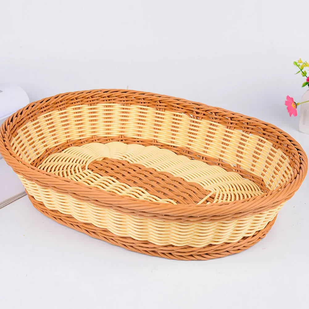 panier en rotin synthétique pour fruits et rangement - vue 5 sur 8