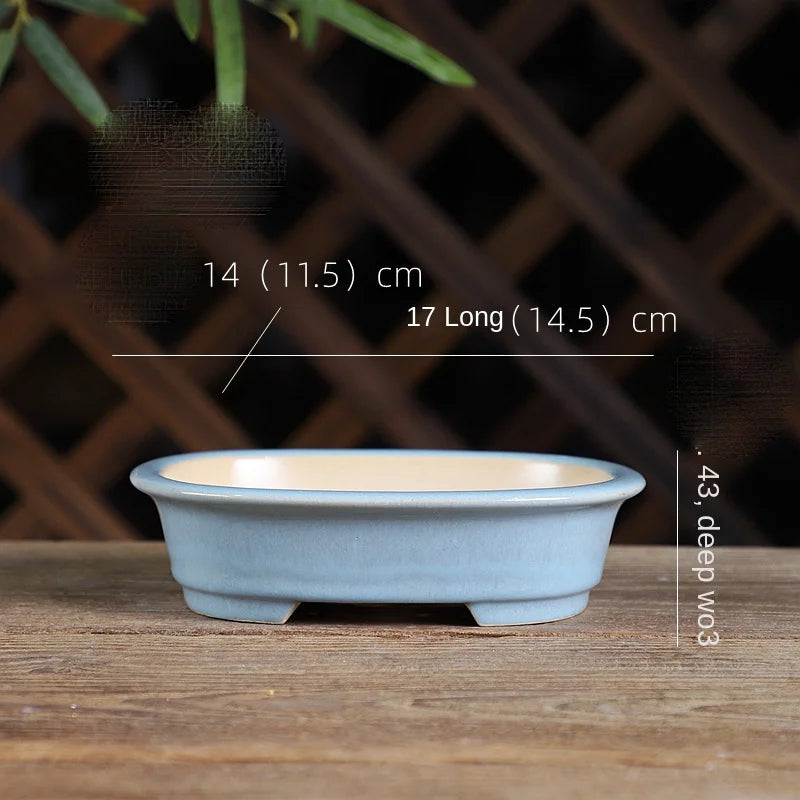 pot de fleurs rond en sable pour bonsaï rétro et succulentes - vue 9 sur 19