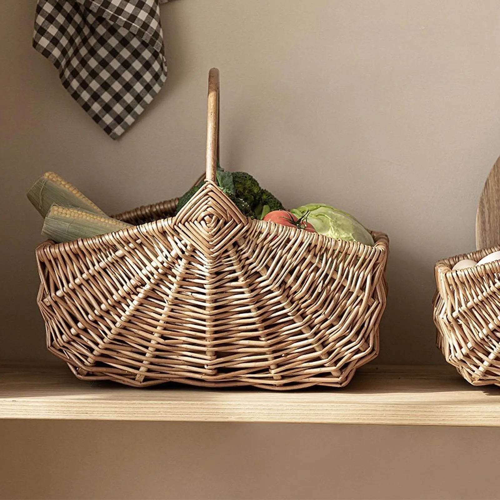 panier en osier pour pique-nique fruits légumes camping et fêtes - vue 4 sur 7