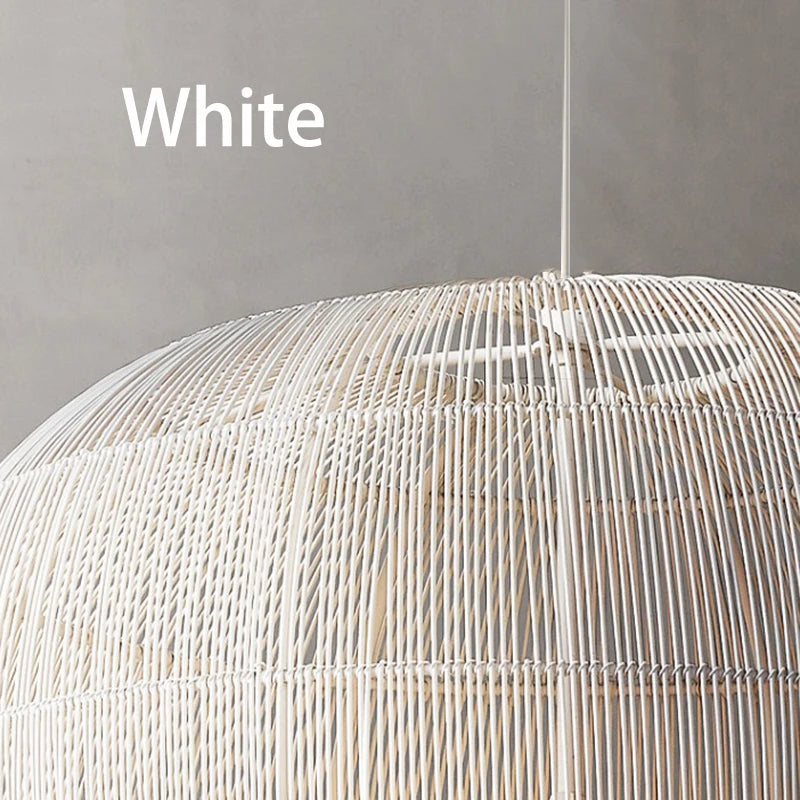 Suspension en rotin de Style Wabi-sabi - vue 4 sur 16