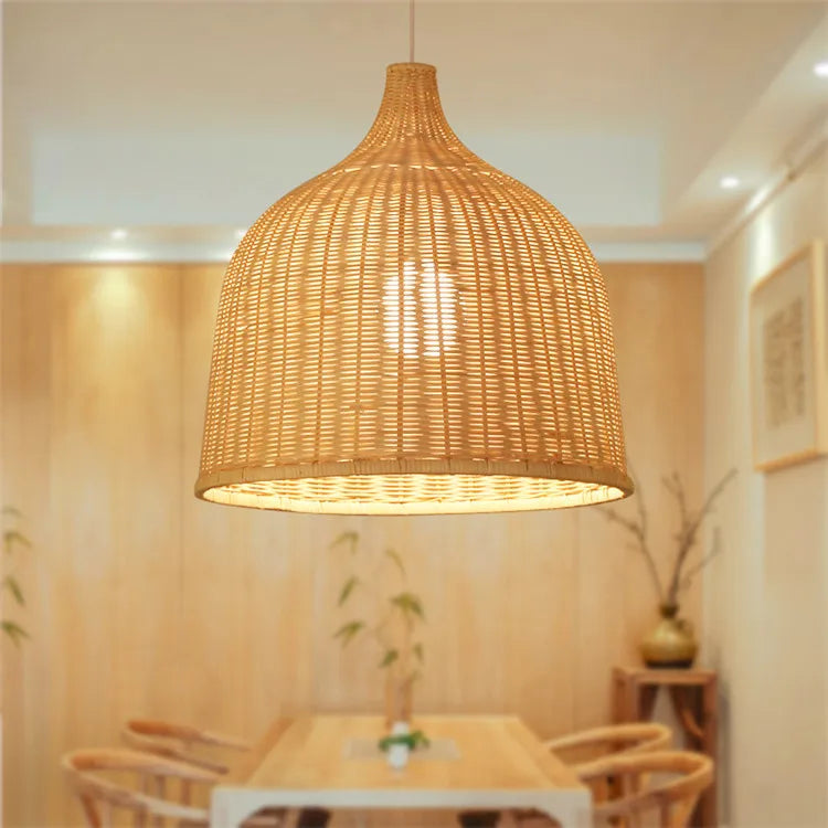 Suspension Bambou rotin lumière lampara Techo bambou paille lustre lumière décoration de la maison Art déco plafond suspension lustre - vue 5 sur 18
