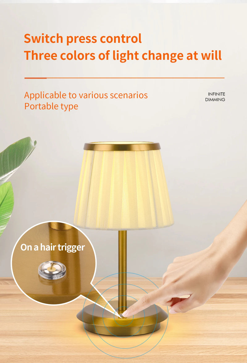 Lampe table LED USB plissée éclairage