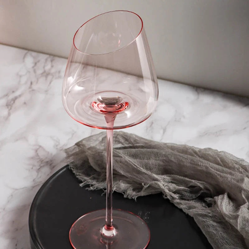 Verres à vin design flamant bord incliné cristal - vue 5 sur 7