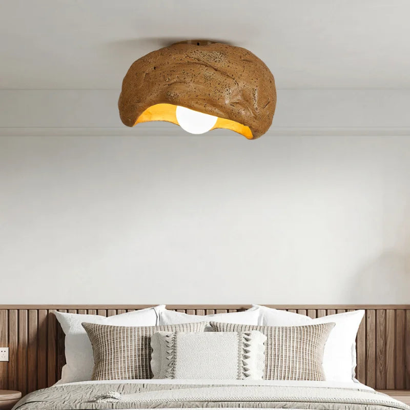 plafonnier led silencieux en résine style japonais wabi-sabi pour décoration