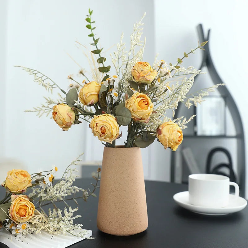 fleurs de roses artificielles en soie vintage pour décoration de mariage