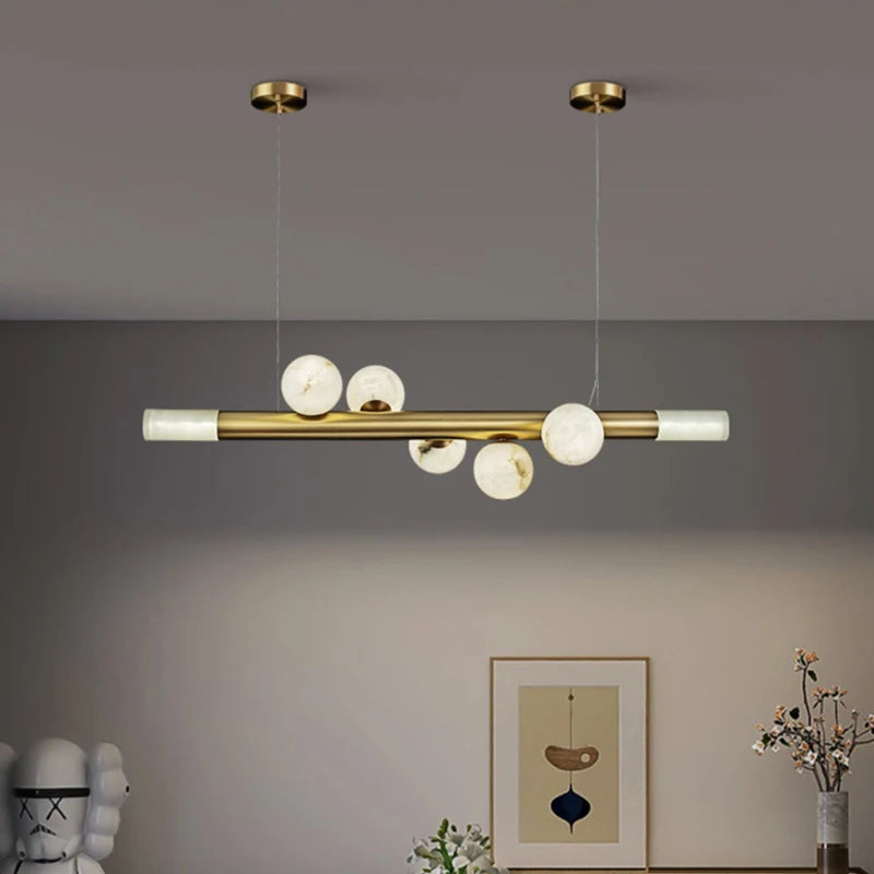 suspension en bronze de luxe avec marbre rond
