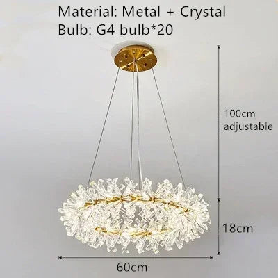 suspension moderne en cristal transparent pour décoration intérieure - vue 13 sur 13