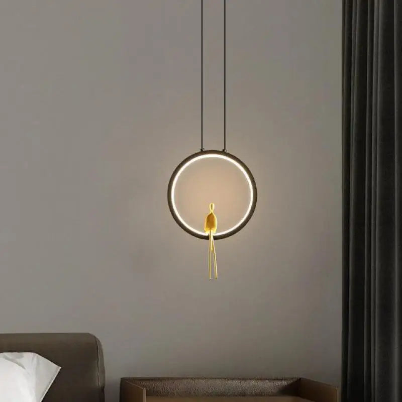 suspension lumineuse en cuivre pour décoration moderne - vue 4 sur 7