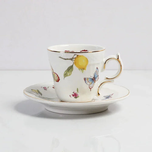 Assiette céramique style européen motif citron élégant table