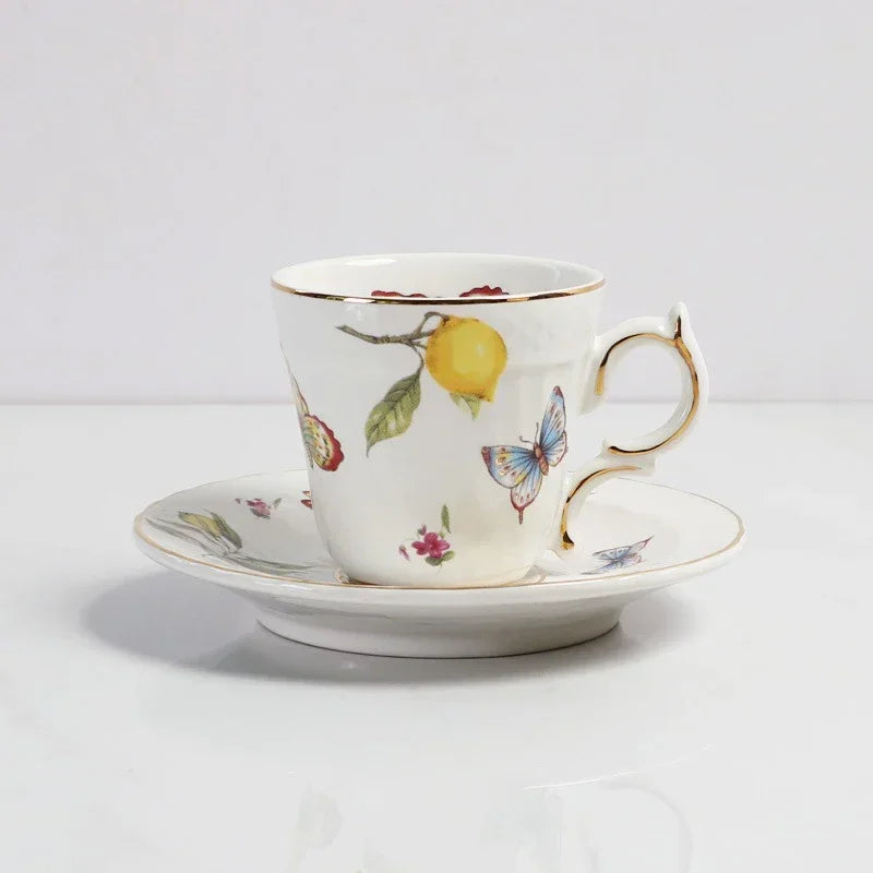 Assiette céramique style européen motif citron élégant table
