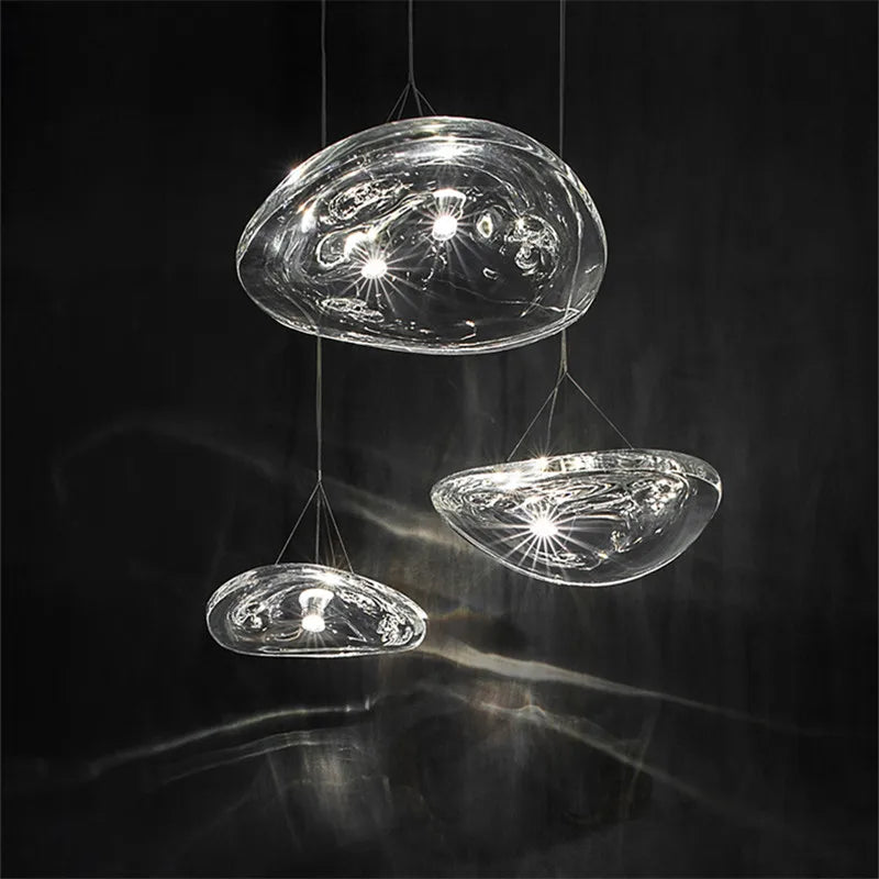 suspension en verre design art déco pour éclairage élégant - vue 7 sur 19