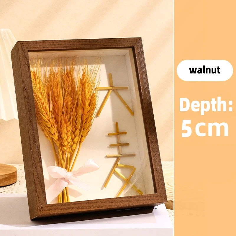 cadres photo en bois 3d support fleurs séchées fait main décoration - vue 13 sur 14