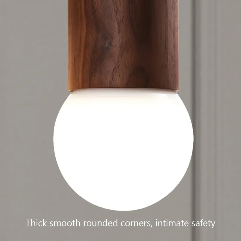 suspension noyer lustre chinois barre tête lampes - vue 6 sur 13