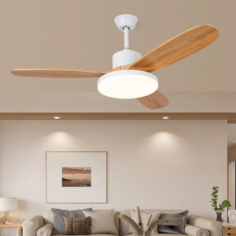 ventilateur de plafond moderne avec lumière télécommande et led modifiable - vue 4 sur 12