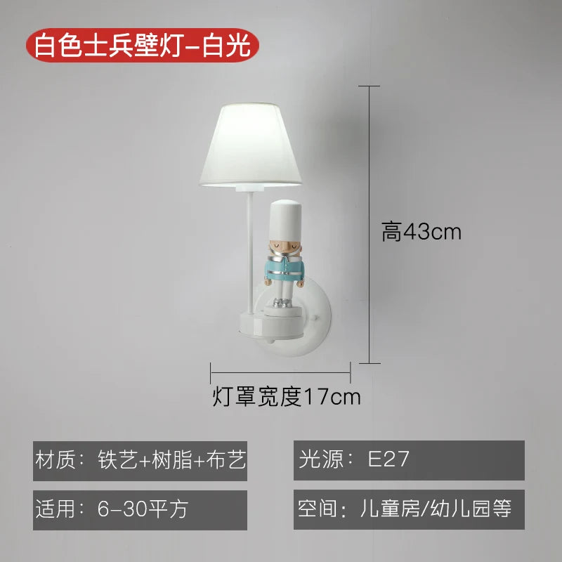 applique murale led dessin animé soldat américain pour décoration enfant - vue 7 sur 11