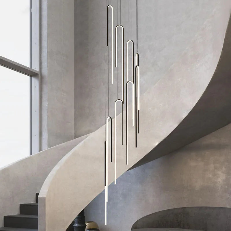lustre nordique minimaliste rotatif en forme de u