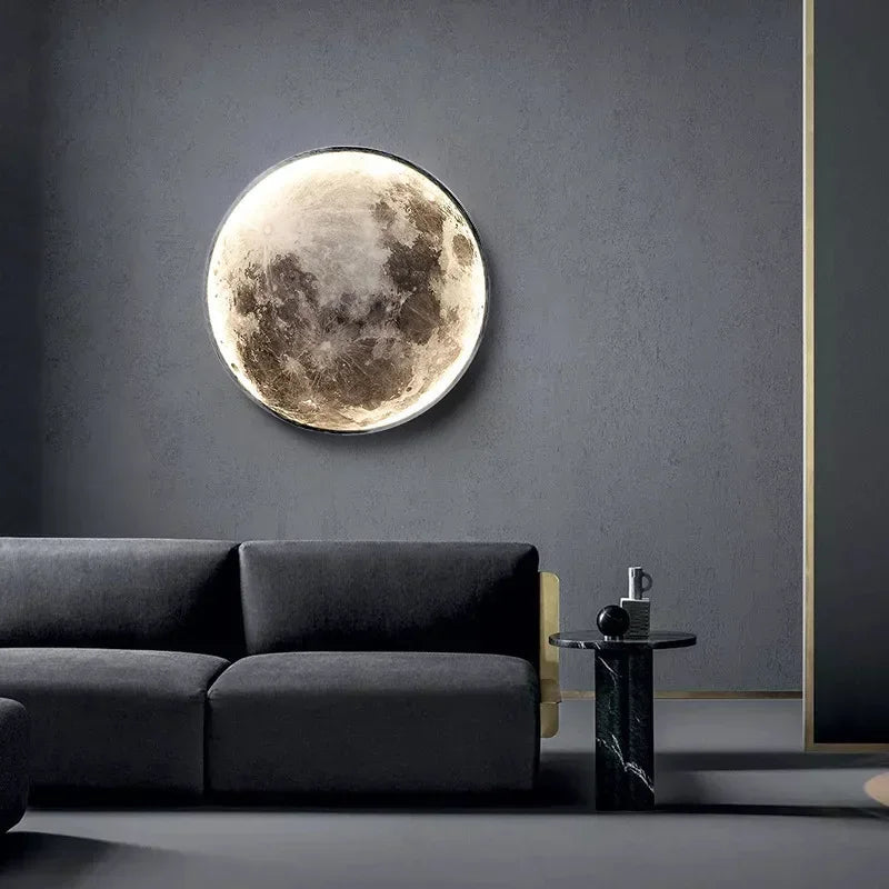 Applique murale led créative en forme de lune pour décoration intérieure