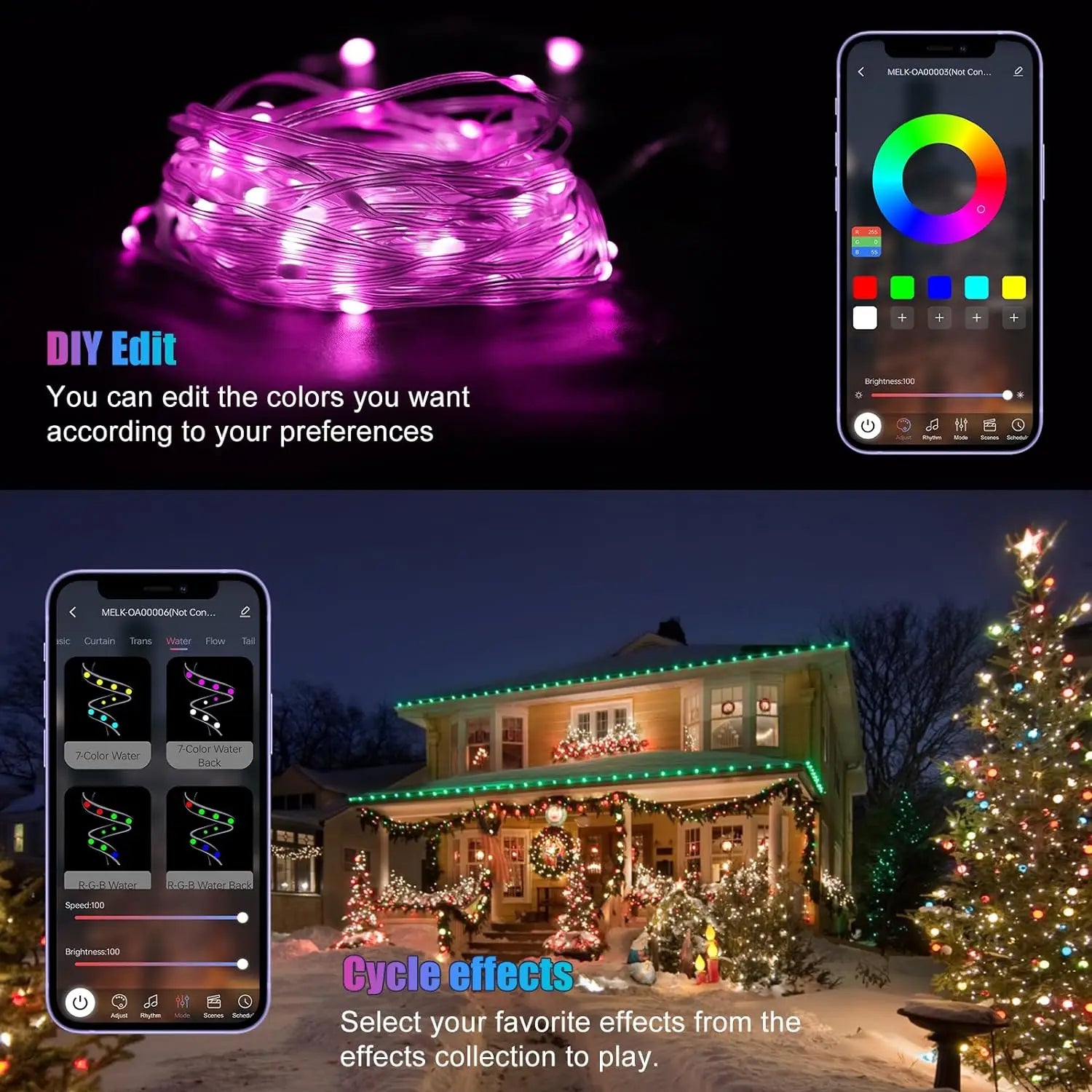 guirlande lumineuse intelligente programmable pour décorations festives - vue 3 sur 6