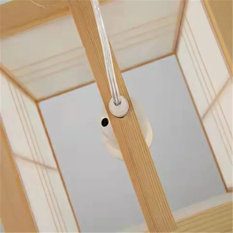 Suspension en bois style japonais décoration artistique - vue 5 sur 6
