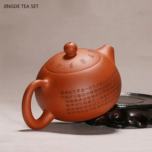 théière yixing zisha sculptée main motif cœur service