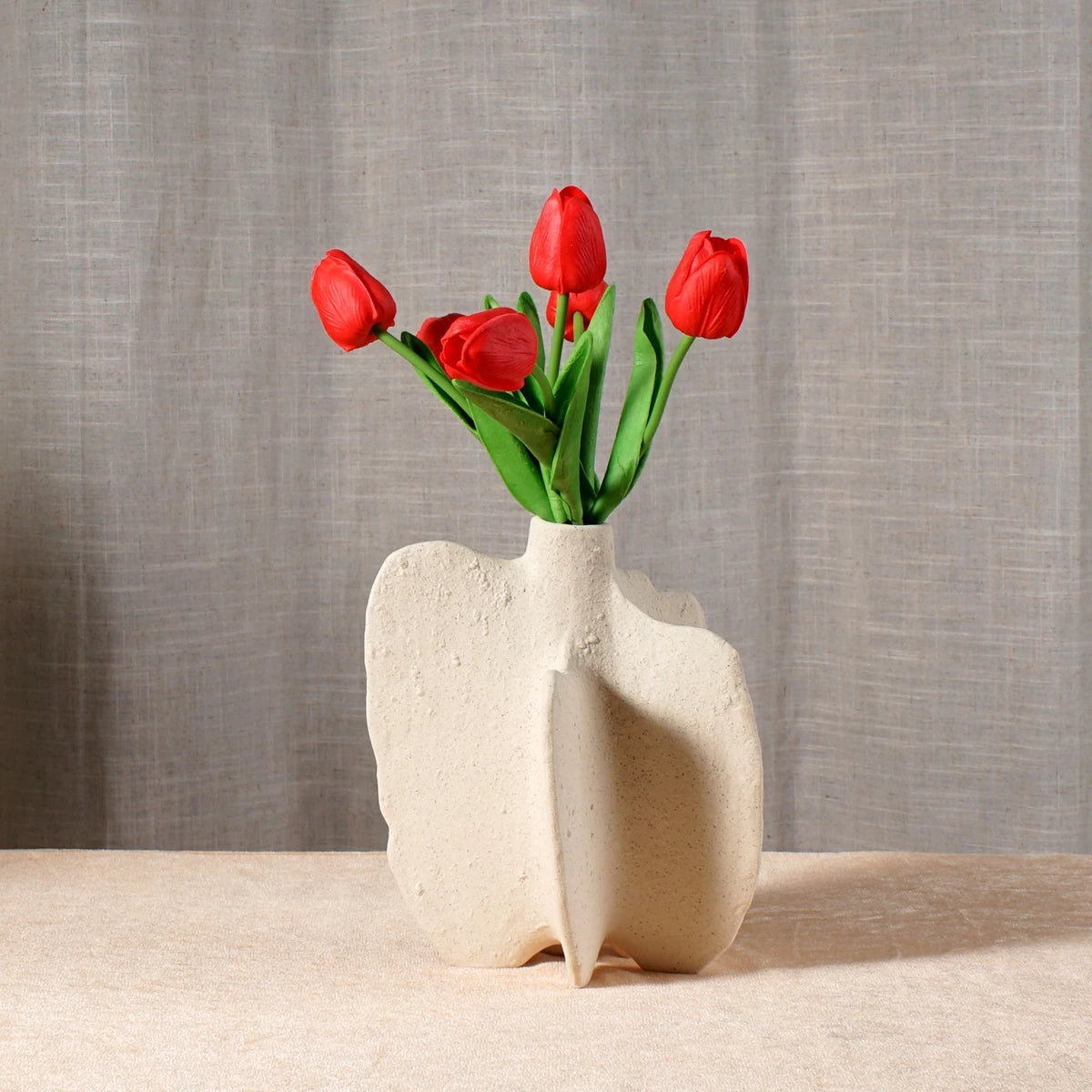 vase marin en céramique décoration nordique moderne fleurs séchées - vue 4 sur 14